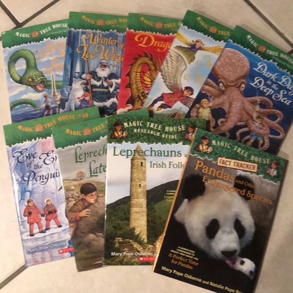 Lot 9 books Magic tree house 31.32,37,38,39,40,43